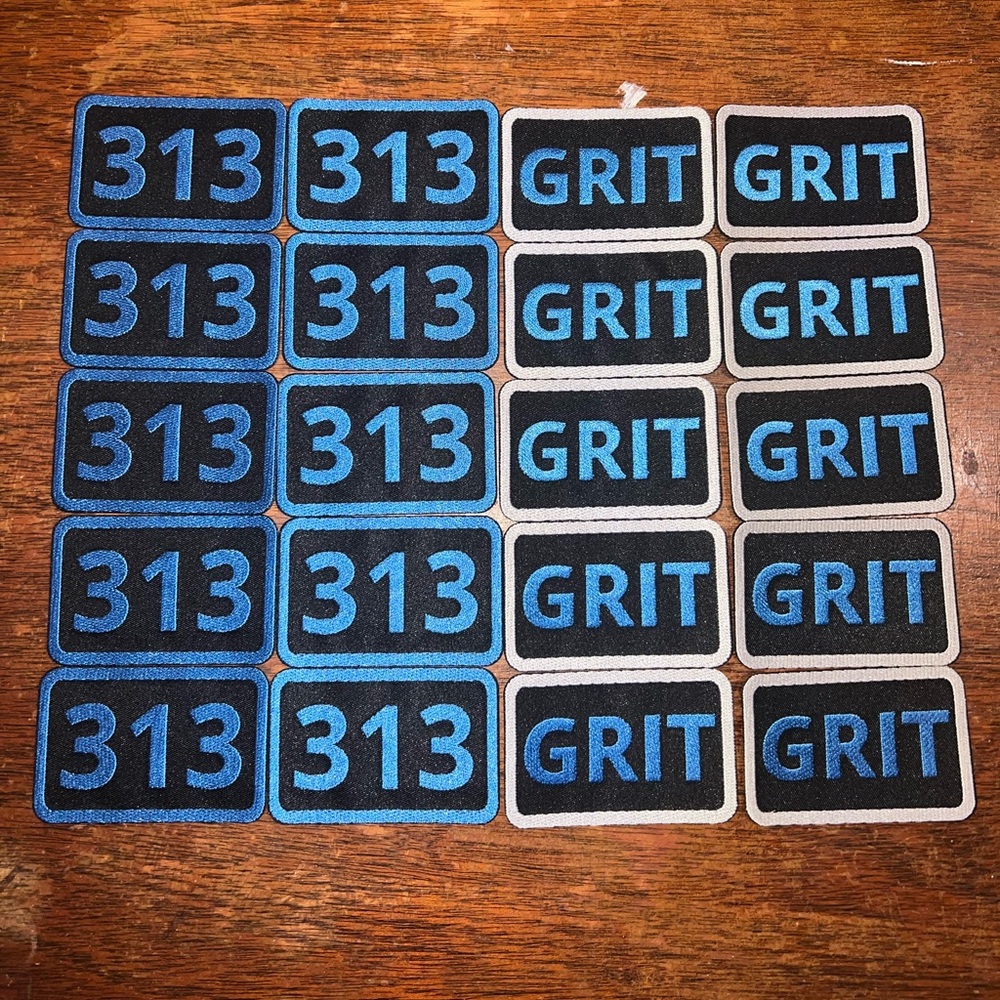 Detroit Grit Patches 313 area code Patches New Iron on